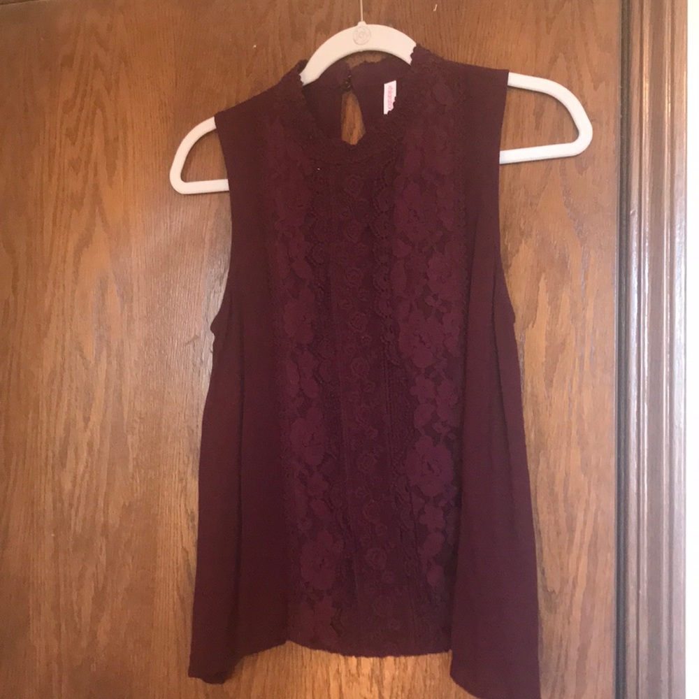 Maroon lace top
